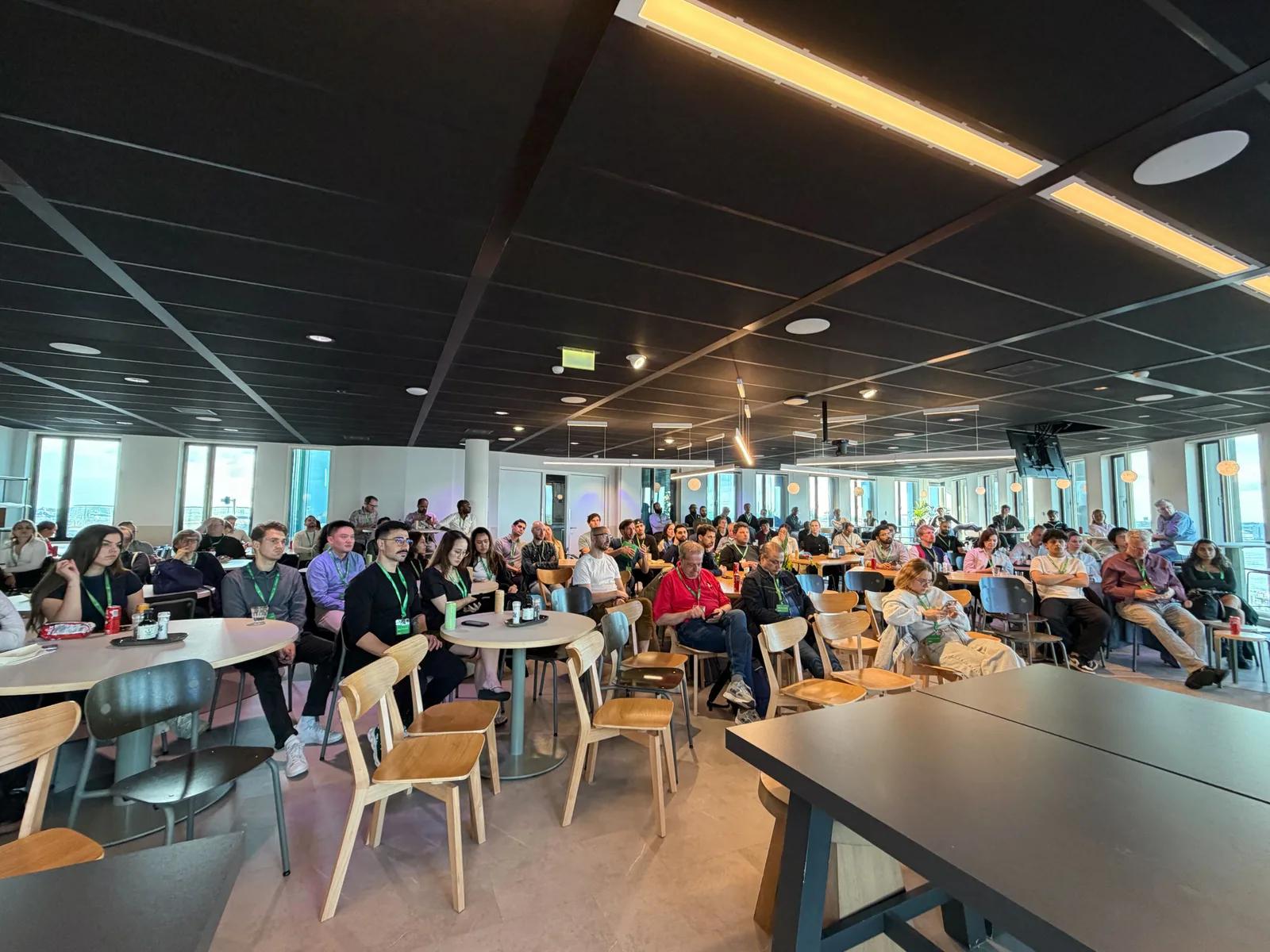 A full house at Adyen in May 2026, with 110 people attending.