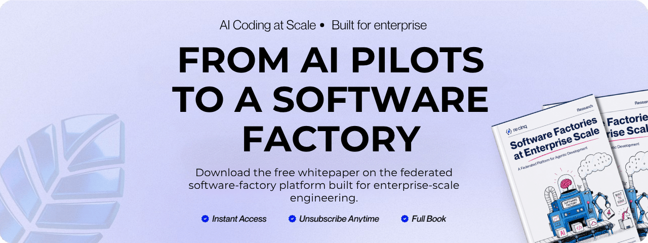 From AI Pilots to a Software Factory — download the free whitepaper on the federated software factory platform built for enterprise-scale engineering.